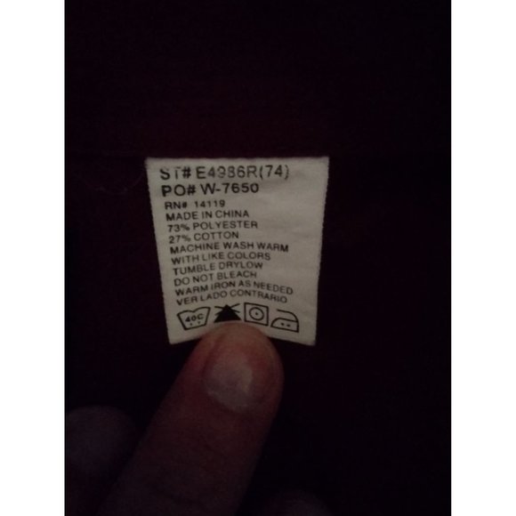 Men's Medium Burgundy Plains Western Wear Pearl Snap Shirt with Light Textured P - Picture 9 of 10